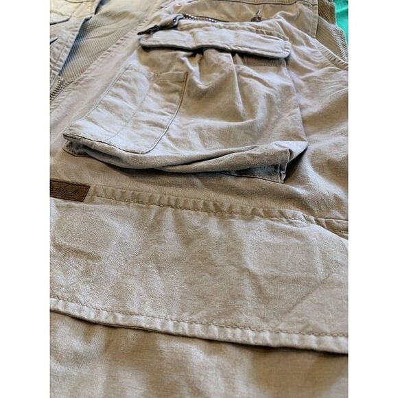 Vintage Woolrich Fly Fishing Hunting Safari Outdoor Beige Vest Gorpcore Large - Picture 11 of 12